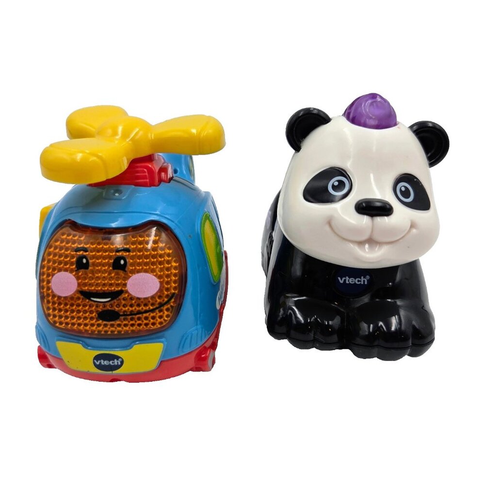 Vtech Go! Go Smart Wheels Helicopter And Smart Animals Panda Tested Works Read